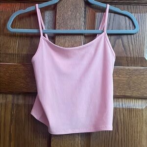 American Eagle Outfitters Pink Crop Camisole Fitted Top